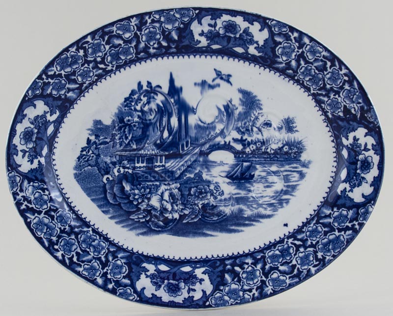 Meat Dish or Platter with tree and well c1930s